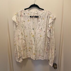 H&M Cream Floral Blouse